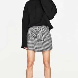 Zara houndstooth plaid Mini Skirt